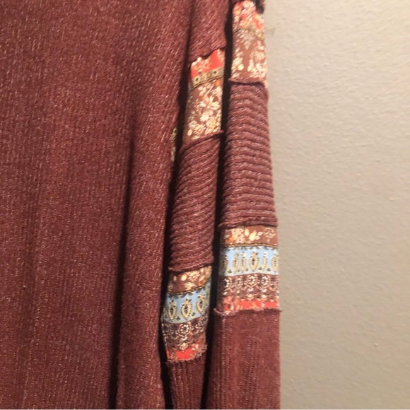 Daytrip Pieced Floral Top Brown Womens Tops Medium - Picture 3 of 5